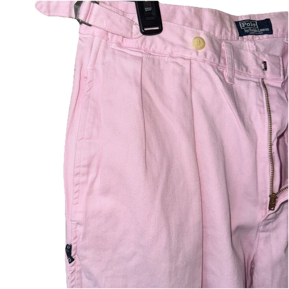 Vintage Polo Ralph Lauren Pink Pleated Palm Desert Pant Ivy League NOS 33x36 - Picture 8 of 16